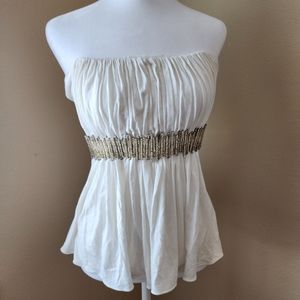 Sky brand tube top white xs jewel embellishment cute! New with tag!